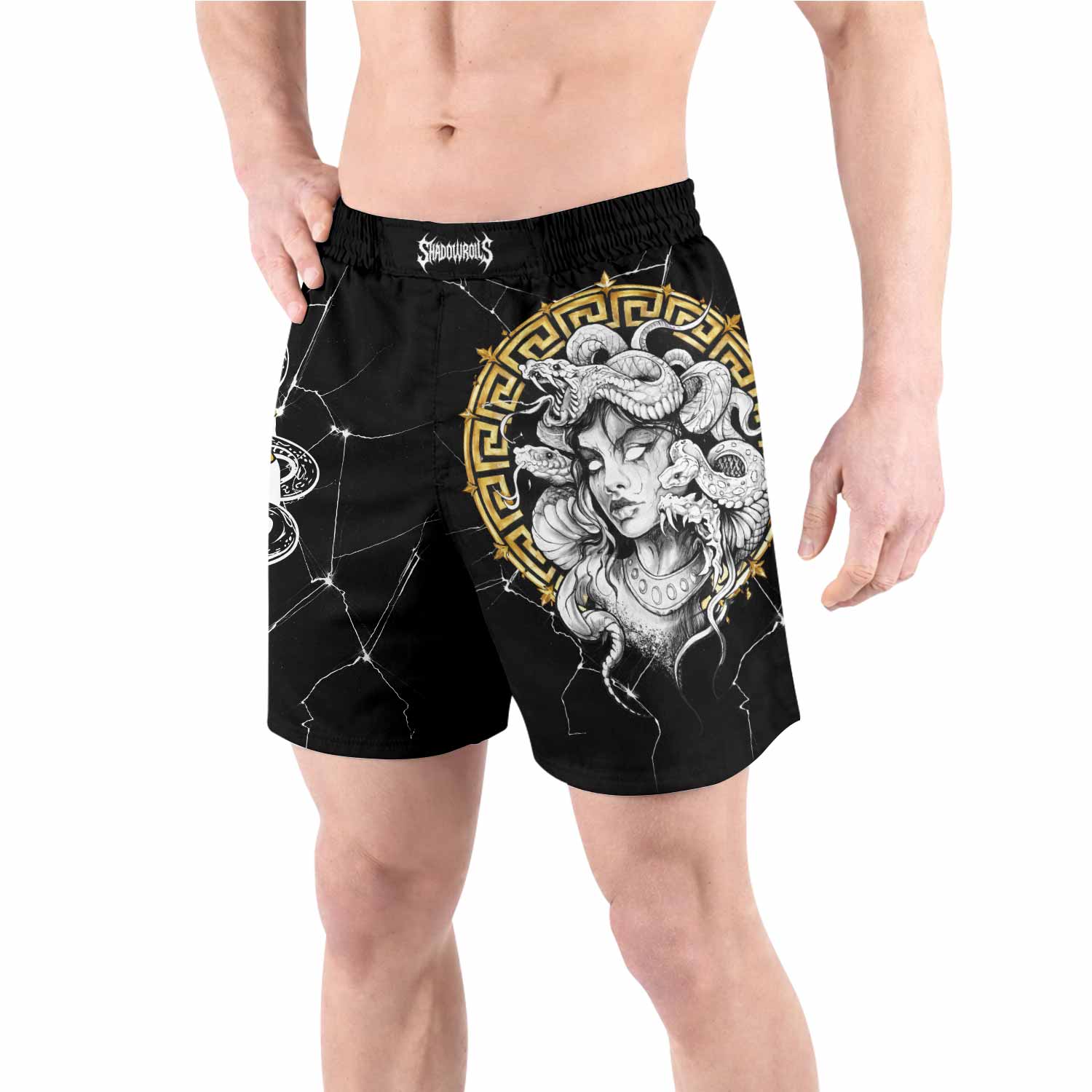 Medusa Snake Grappling Shorts - front view lifestyle