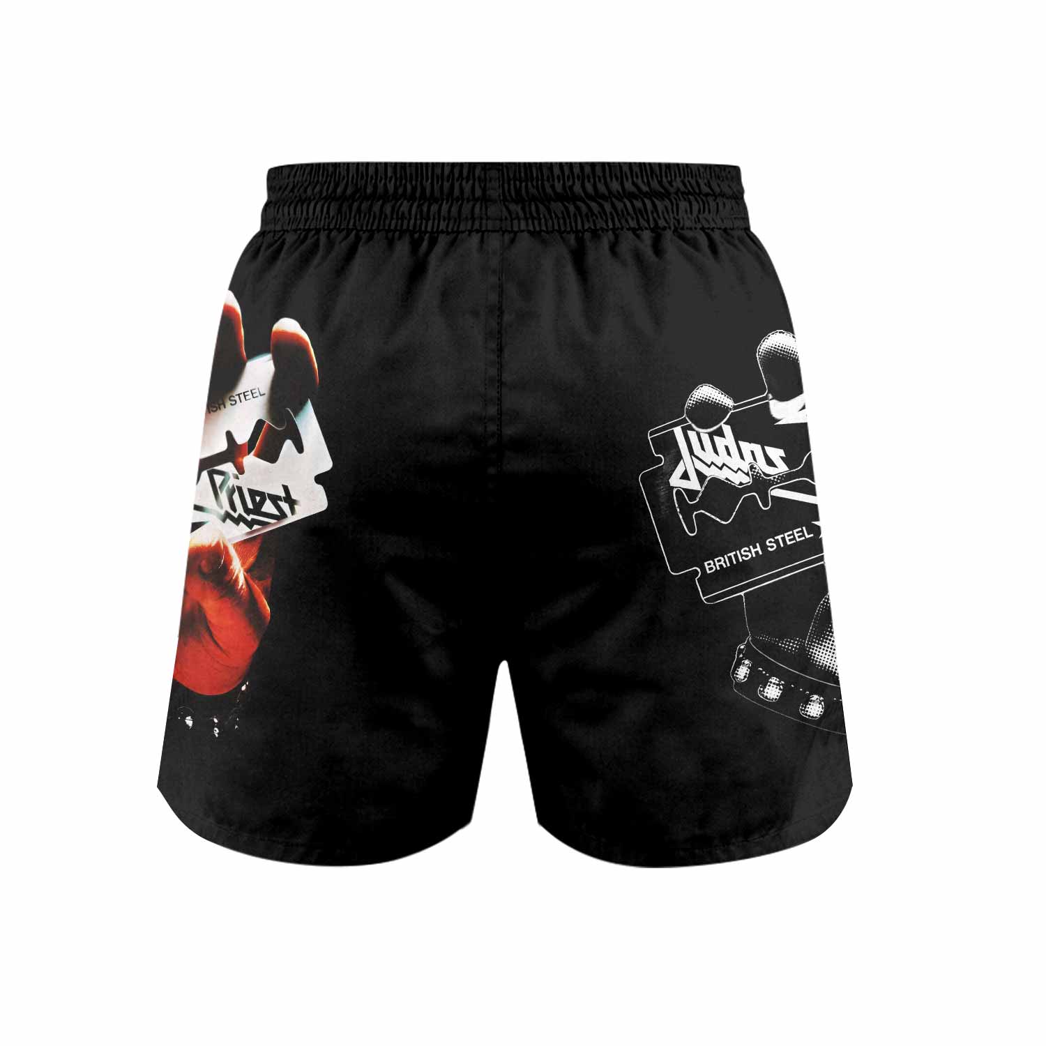 Judas Priest British Steel Grappling Shorts - back view mockup