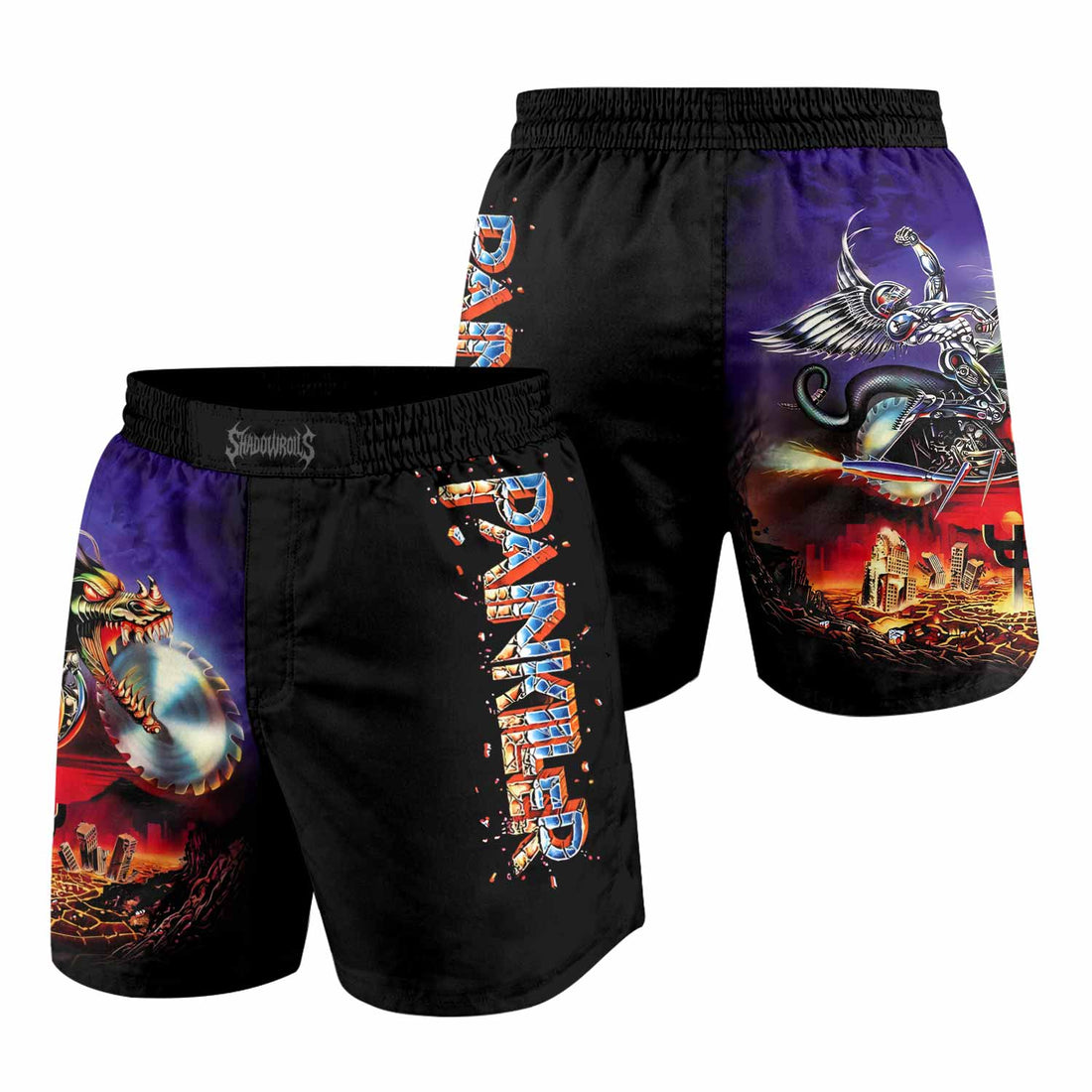 Judas Priest Painkiller Grappling Shorts - front and back view