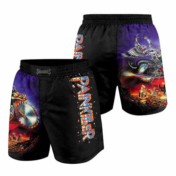 Judas Priest Painkiller Grappling Shorts - front and back view