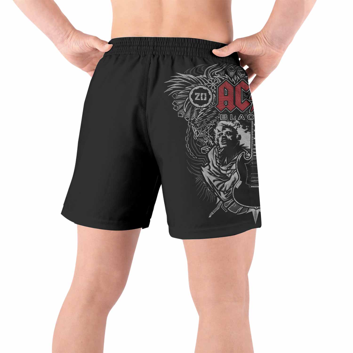 AC/DC Black Ice Grappling Shorts - back view lifestyle