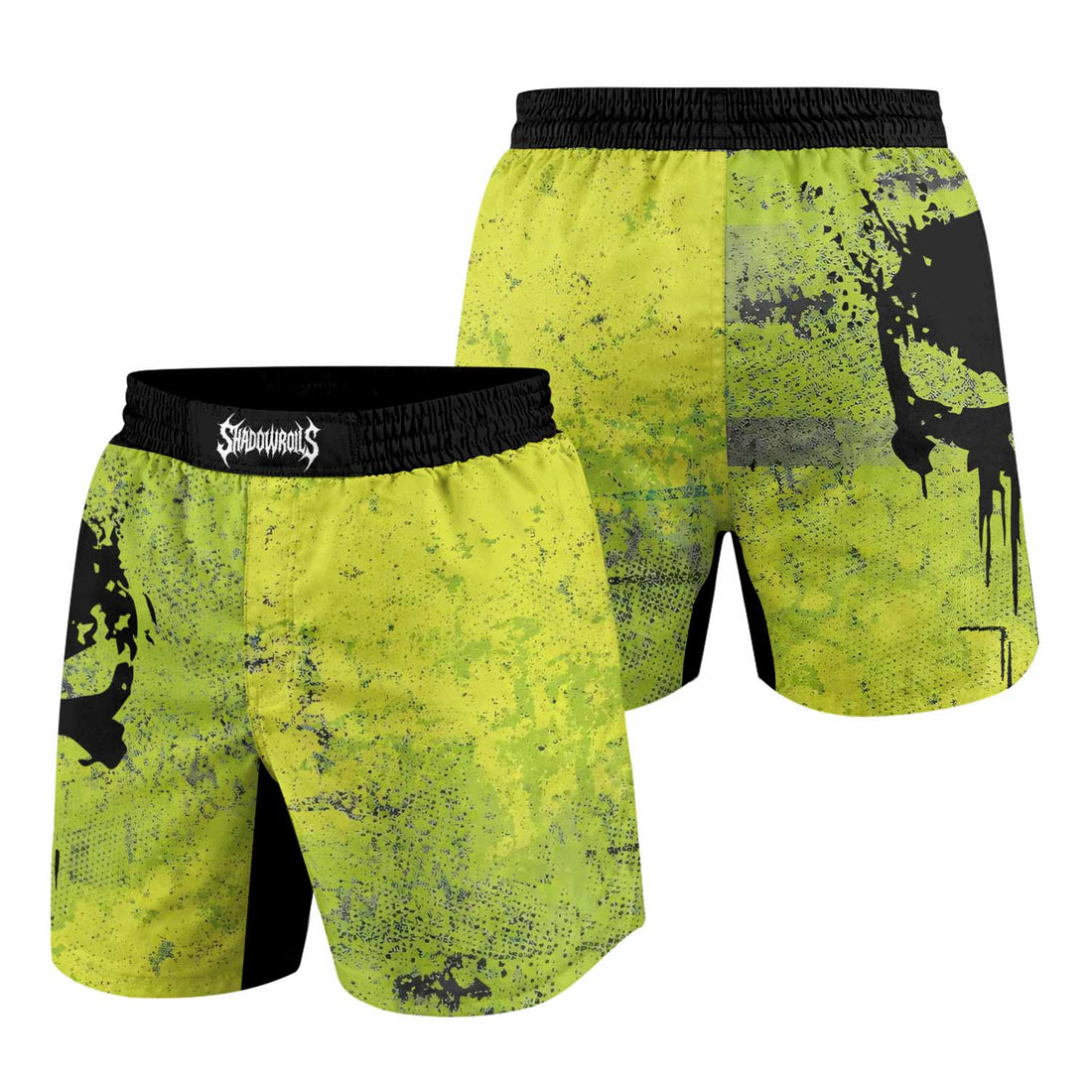 The Punisher Skull Grappling Shorts - front and back view