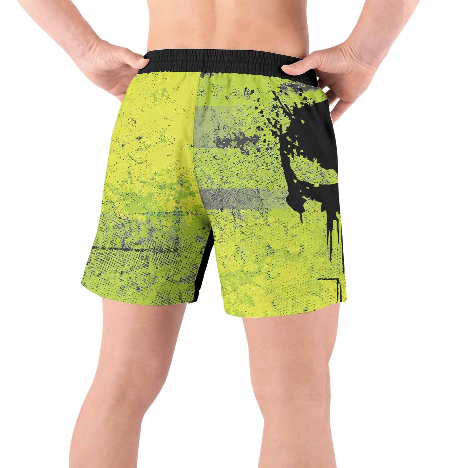 The Punisher Skull Grappling Shorts - back view lifestyle