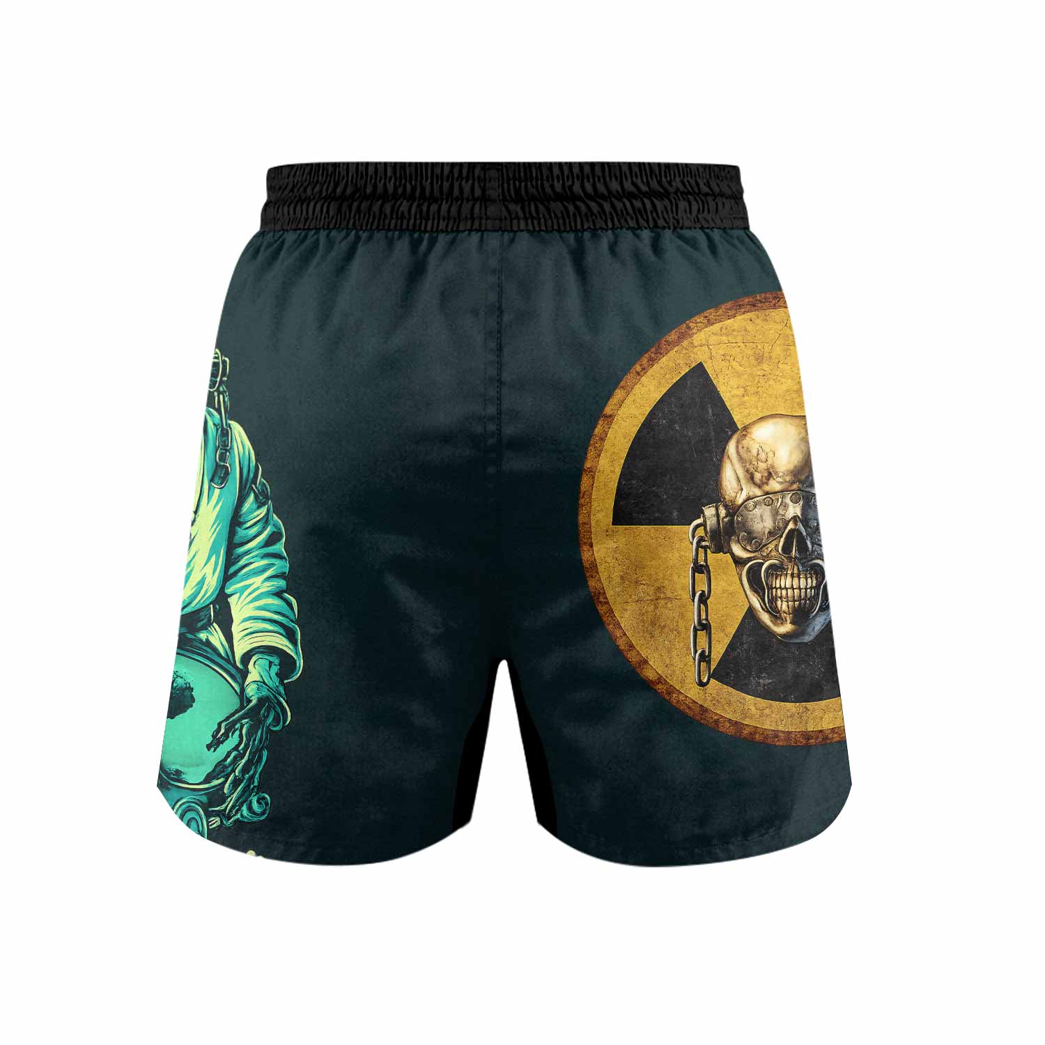 Megadeth Nuclear Skull Grappling Shorts - back view mockup