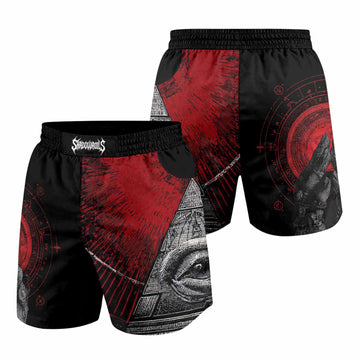 All Seeing Eye Grappling Shorts - front and back view