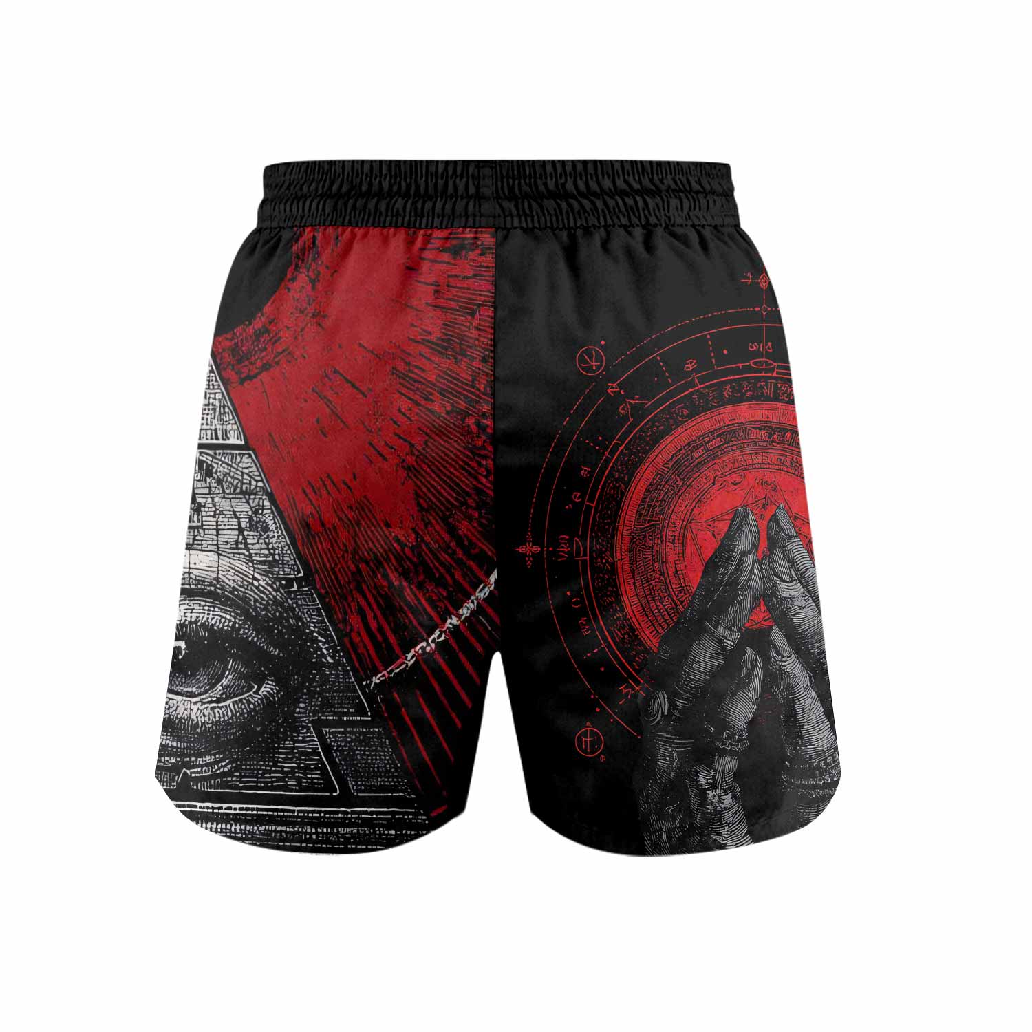 All Seeing Eye Grappling Shorts - back view mockup