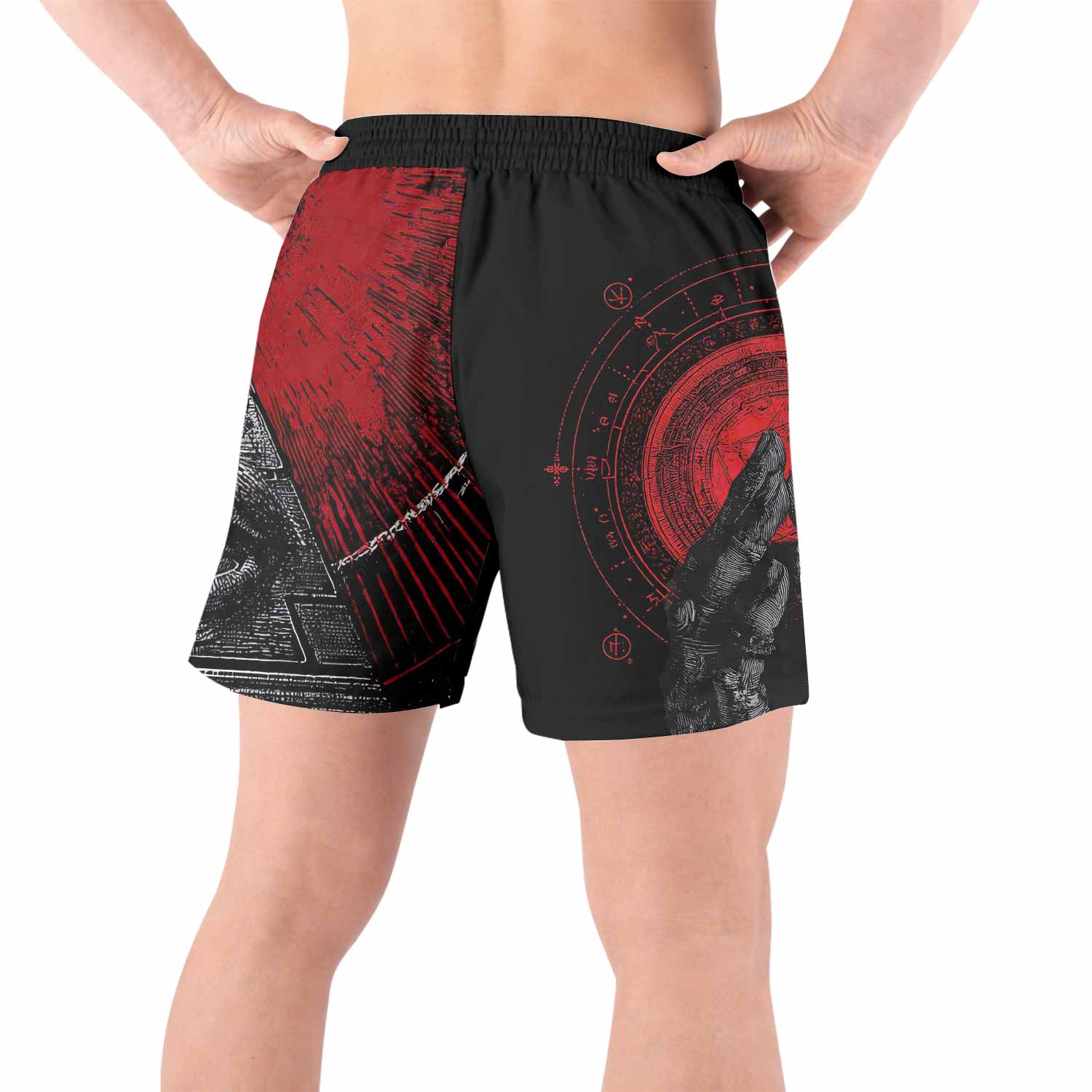 All Seeing Eye Grappling Shorts - back view lifestyle