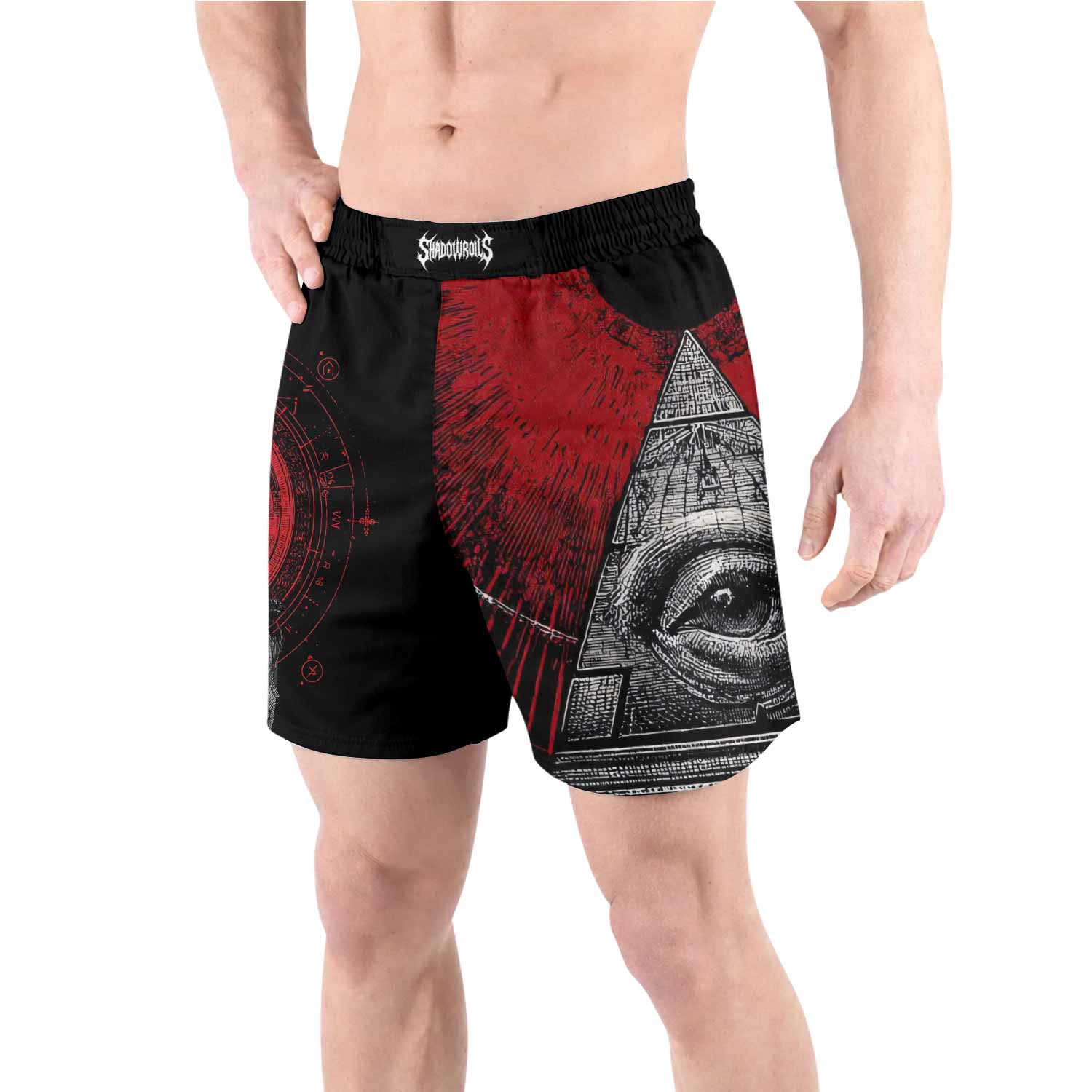 All Seeing Eye Grappling Shorts - front view lifestyle