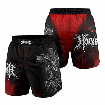 Holy Flesh Crown of Thorns Grappling Shorts - front and back view