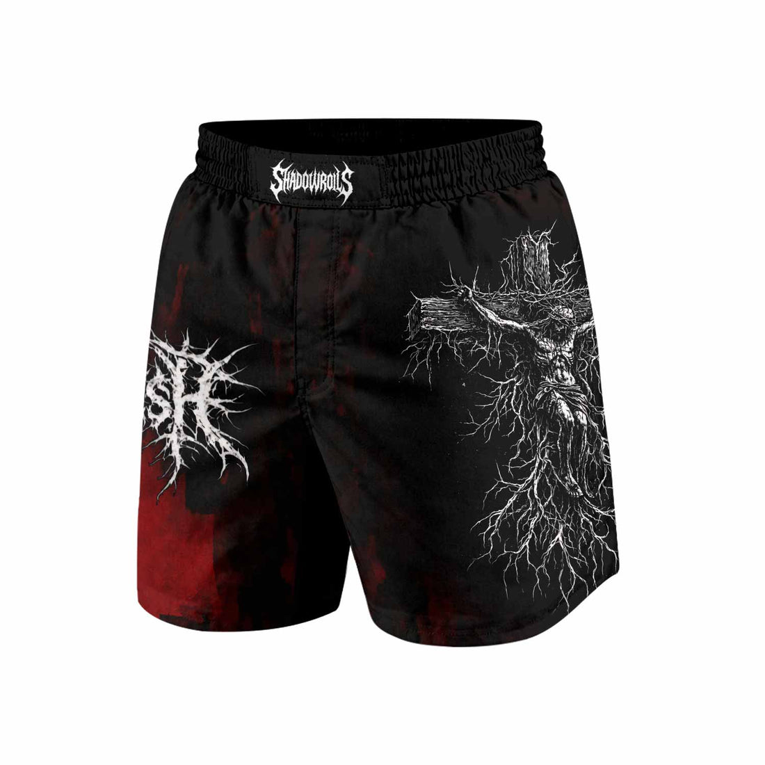 Holy Flesh Crown of Thorns Grappling Shorts - front and back view