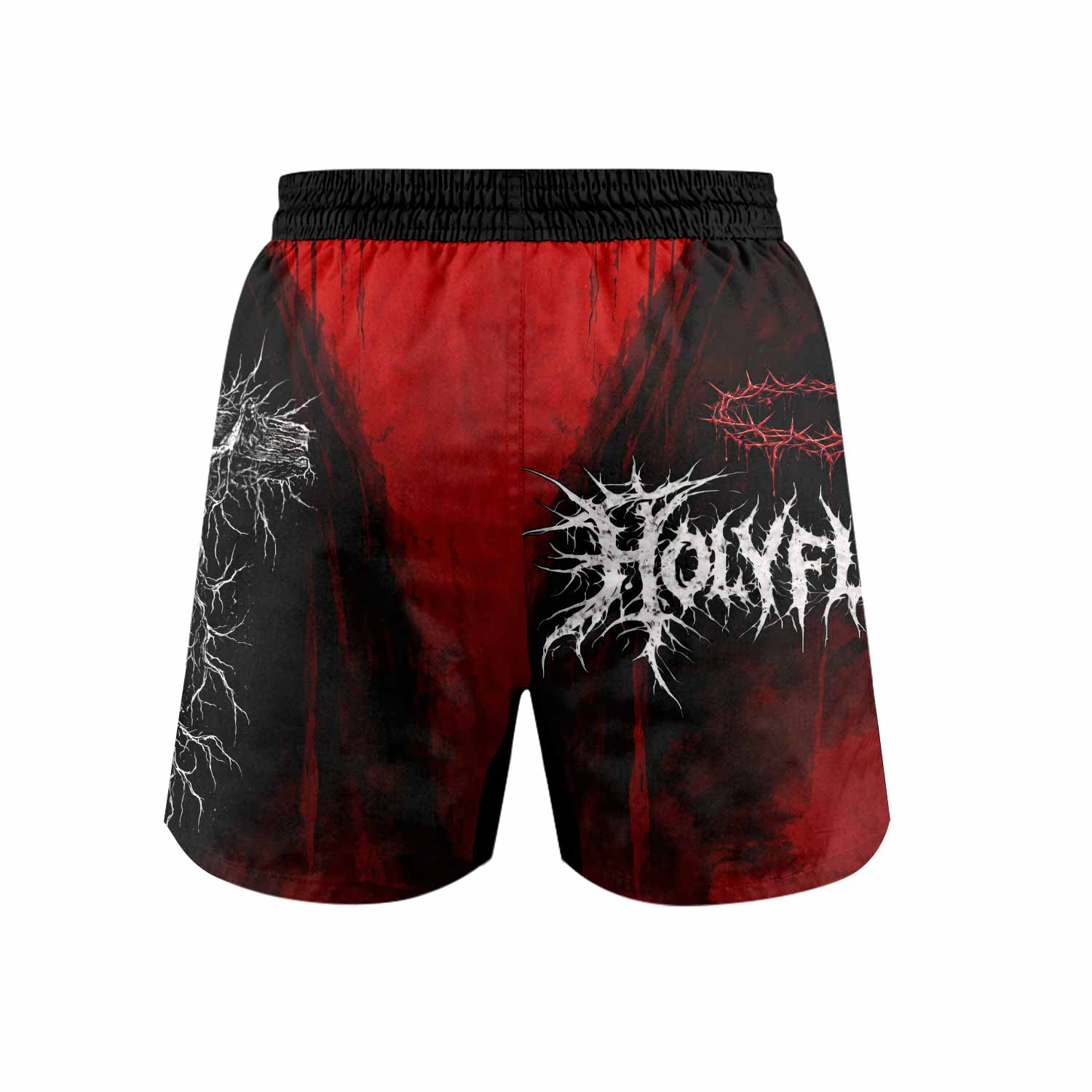 Holy Flesh Crown of Thorns Grappling Shorts - back view mockup