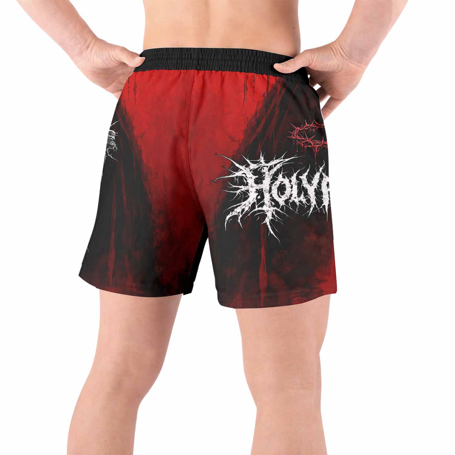 Holy Flesh Crown of Thorns Grappling Shorts - back view lifestyle