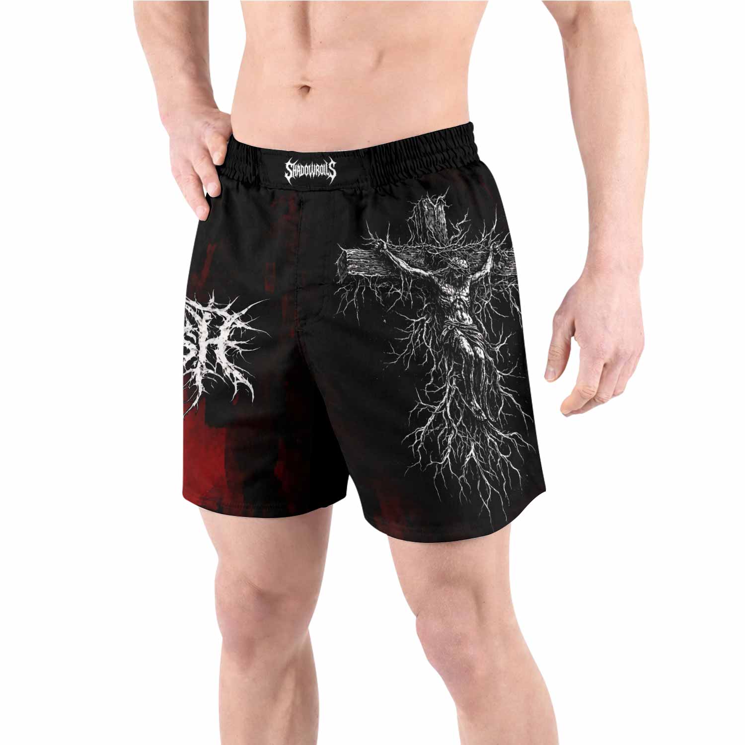 Holy Flesh Crown of Thorns Grappling Shorts - front view lifestyle