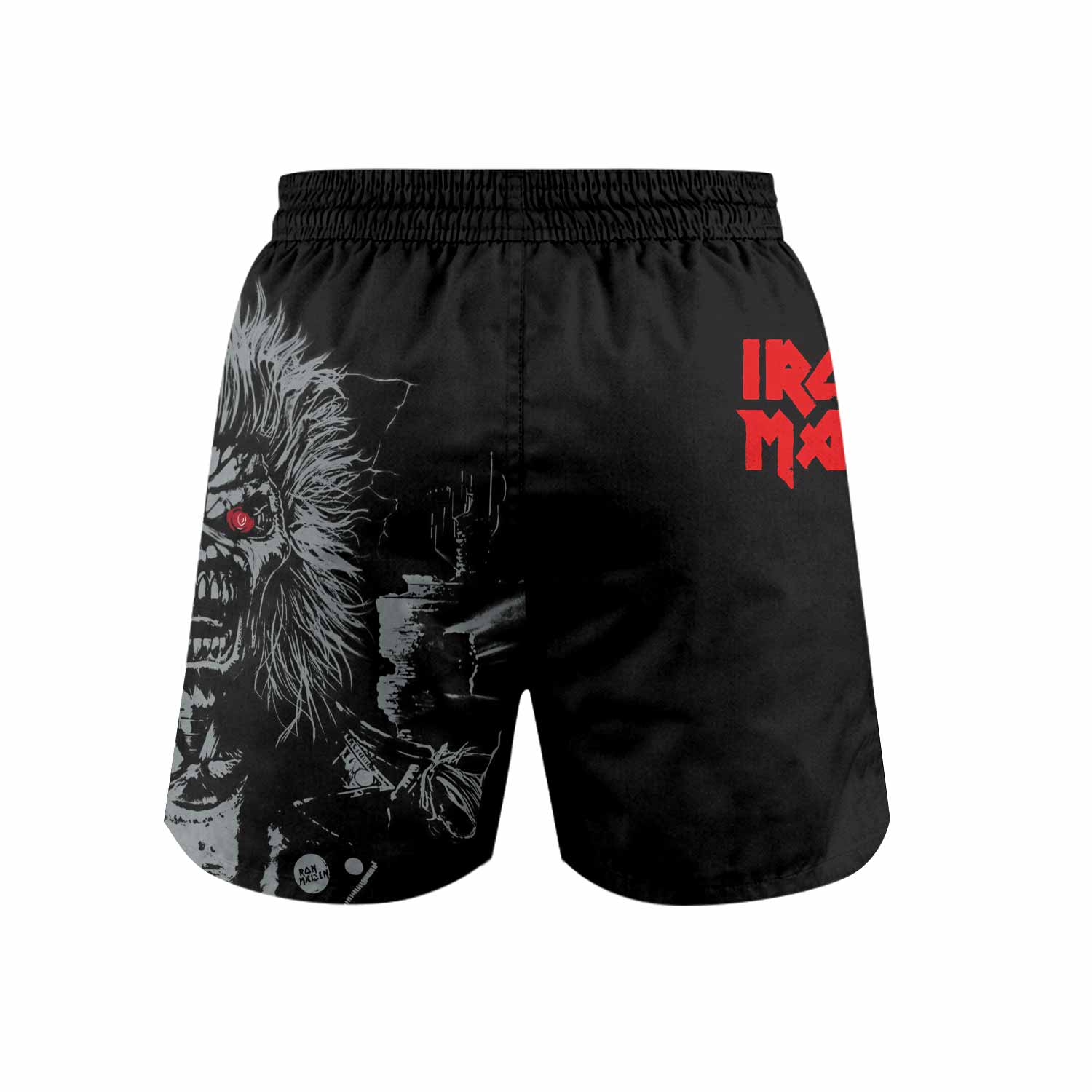 Iron Maiden Eddie the Head Grappling Shorts - back view mockup