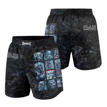 Iron Maiden The Ten Eddies Grappling Shorts - front and back view