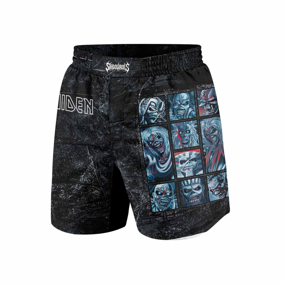 Iron Maiden The Ten Eddies Grappling Shorts - front and back view