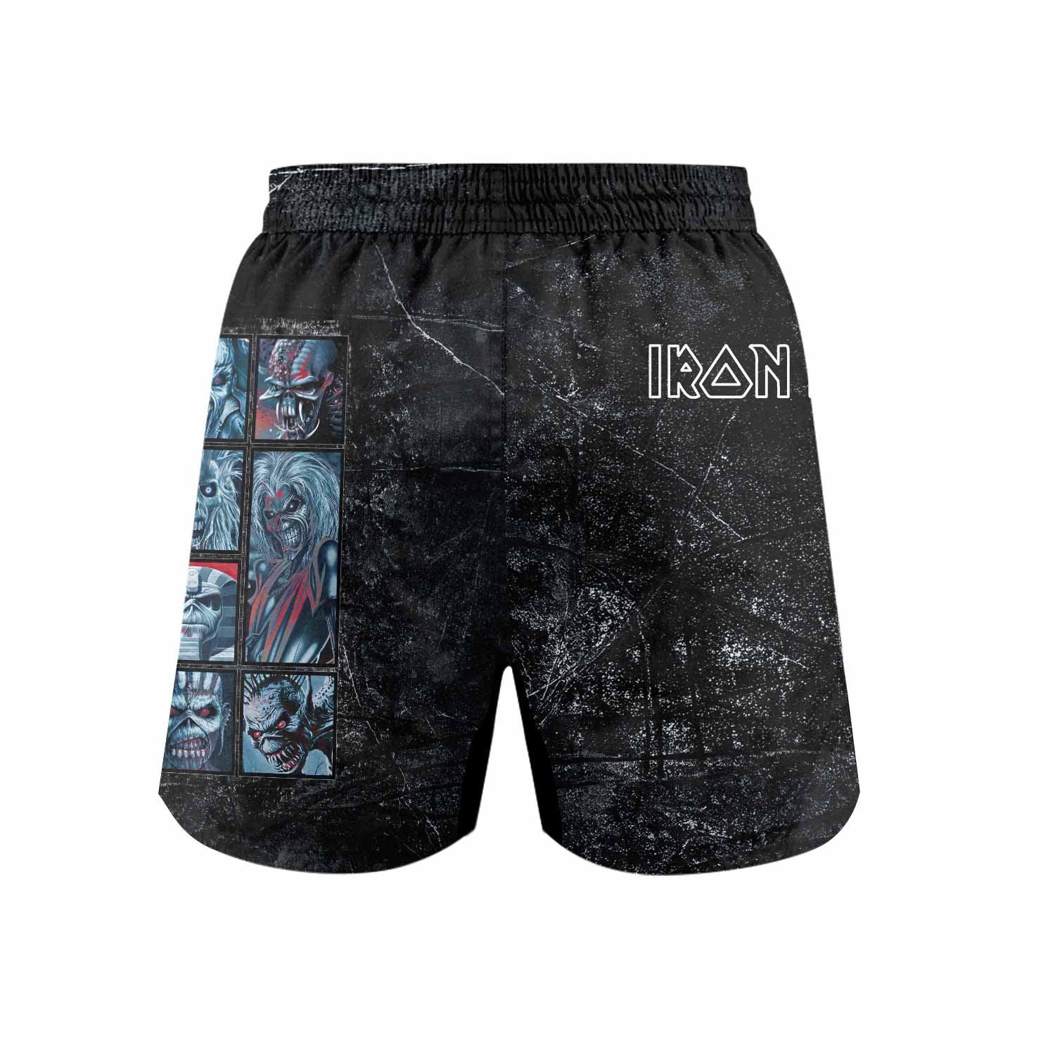 Iron Maiden The Ten Eddies Grappling Shorts - back view mockup