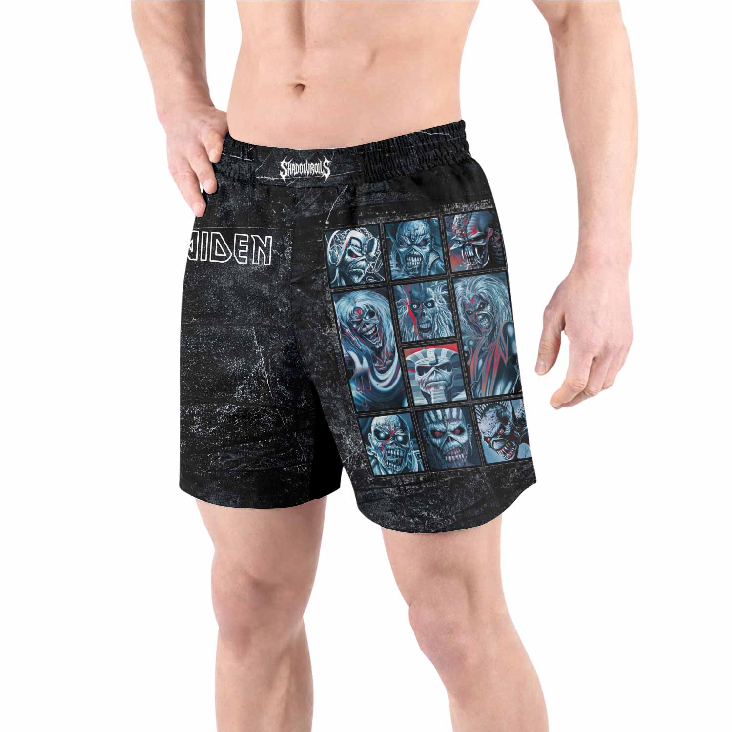 Iron Maiden The Ten Eddies Grappling Shorts - front view lifestyle