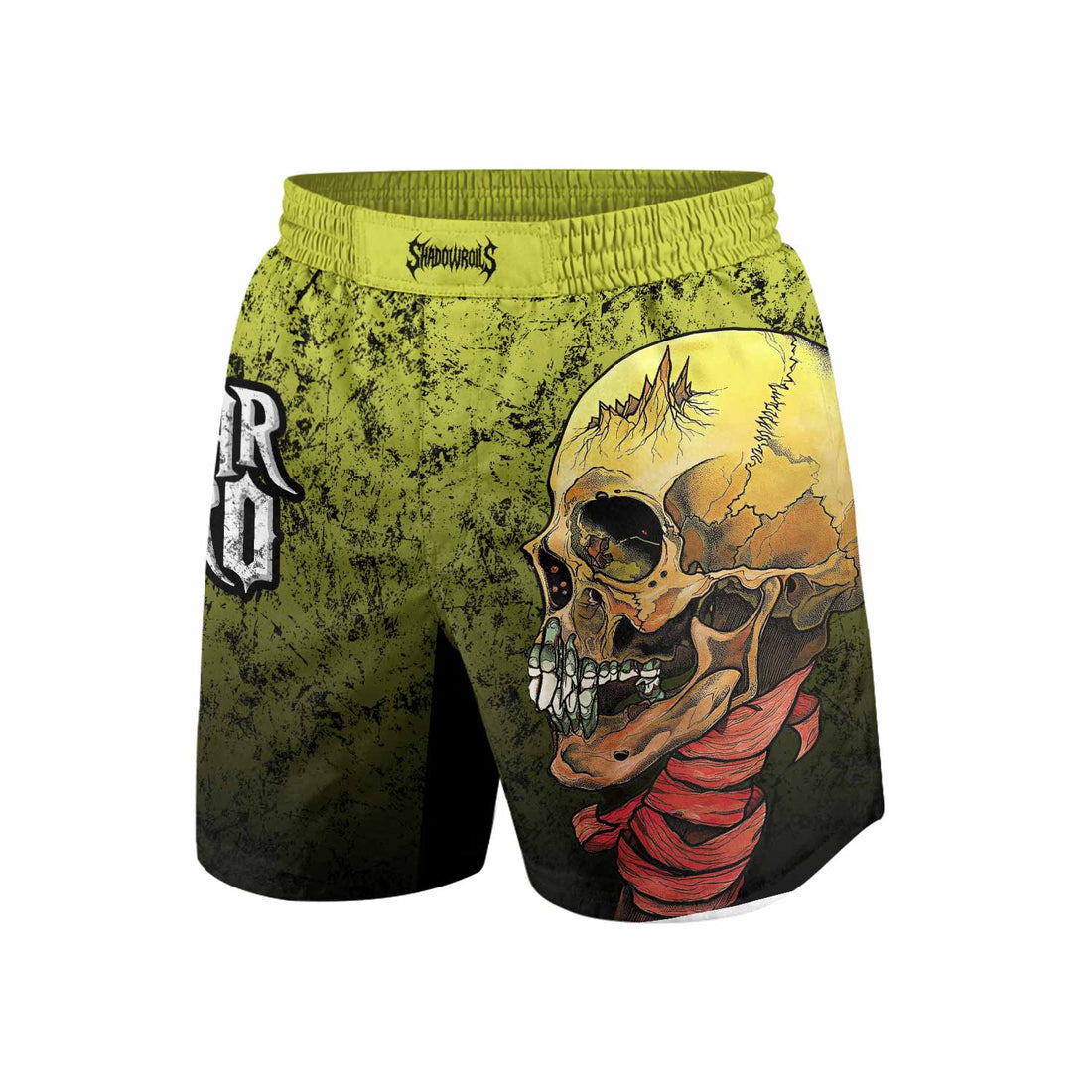 Guitar Hero Skull Grappling Shorts - front and back view