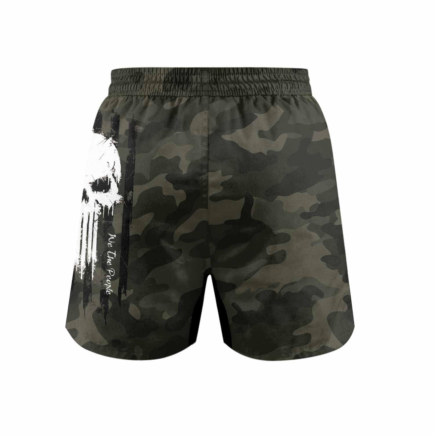 The Punisher Skull We The People Grappling Shorts - back view mockup