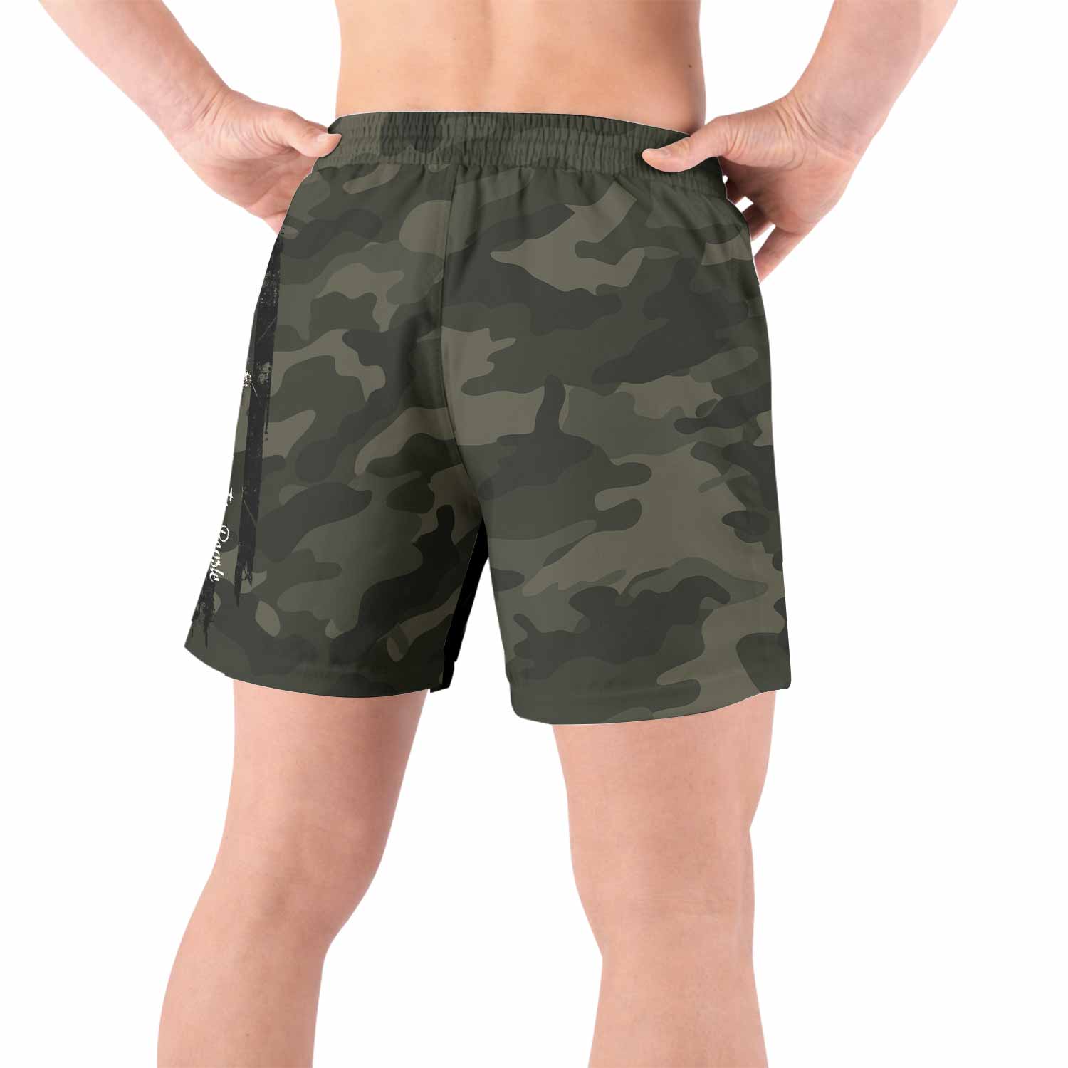The Punisher Skull We The People Grappling Shorts - back view lifestyle