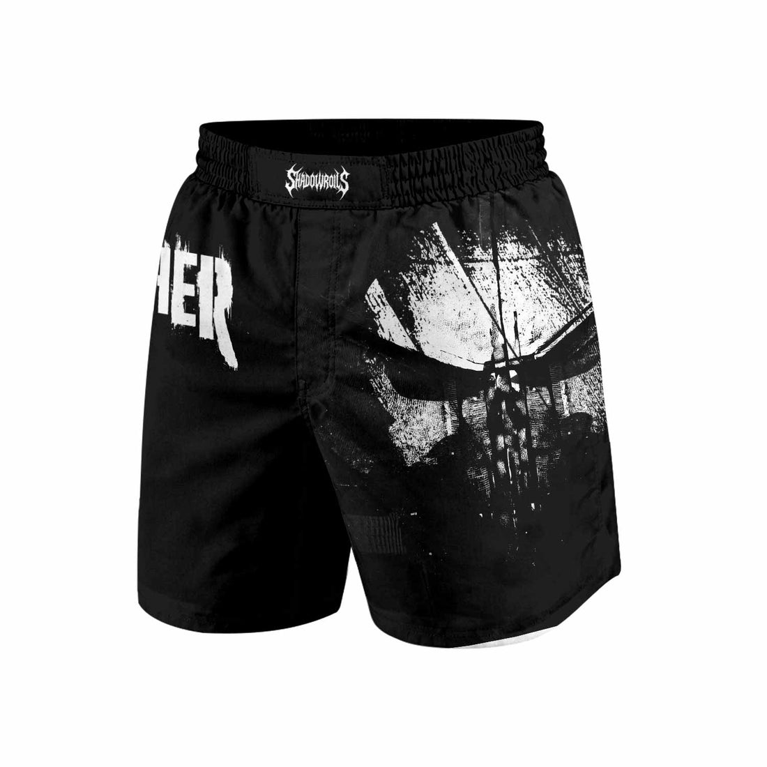 The Punisher Skull Camouflage Grappling Shorts - front and back view