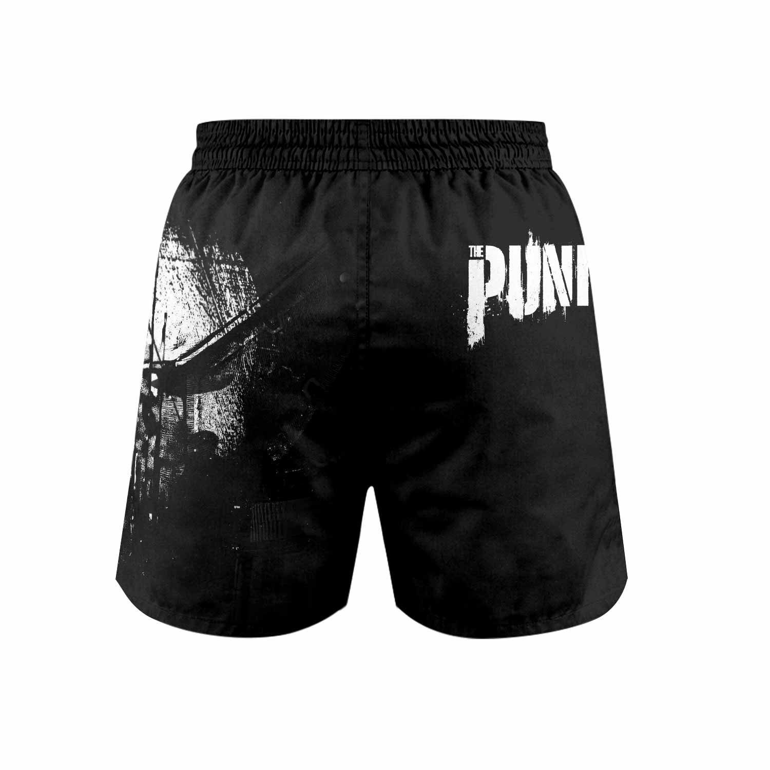 The Punisher Skull Camouflage Grappling Shorts - back view mockup