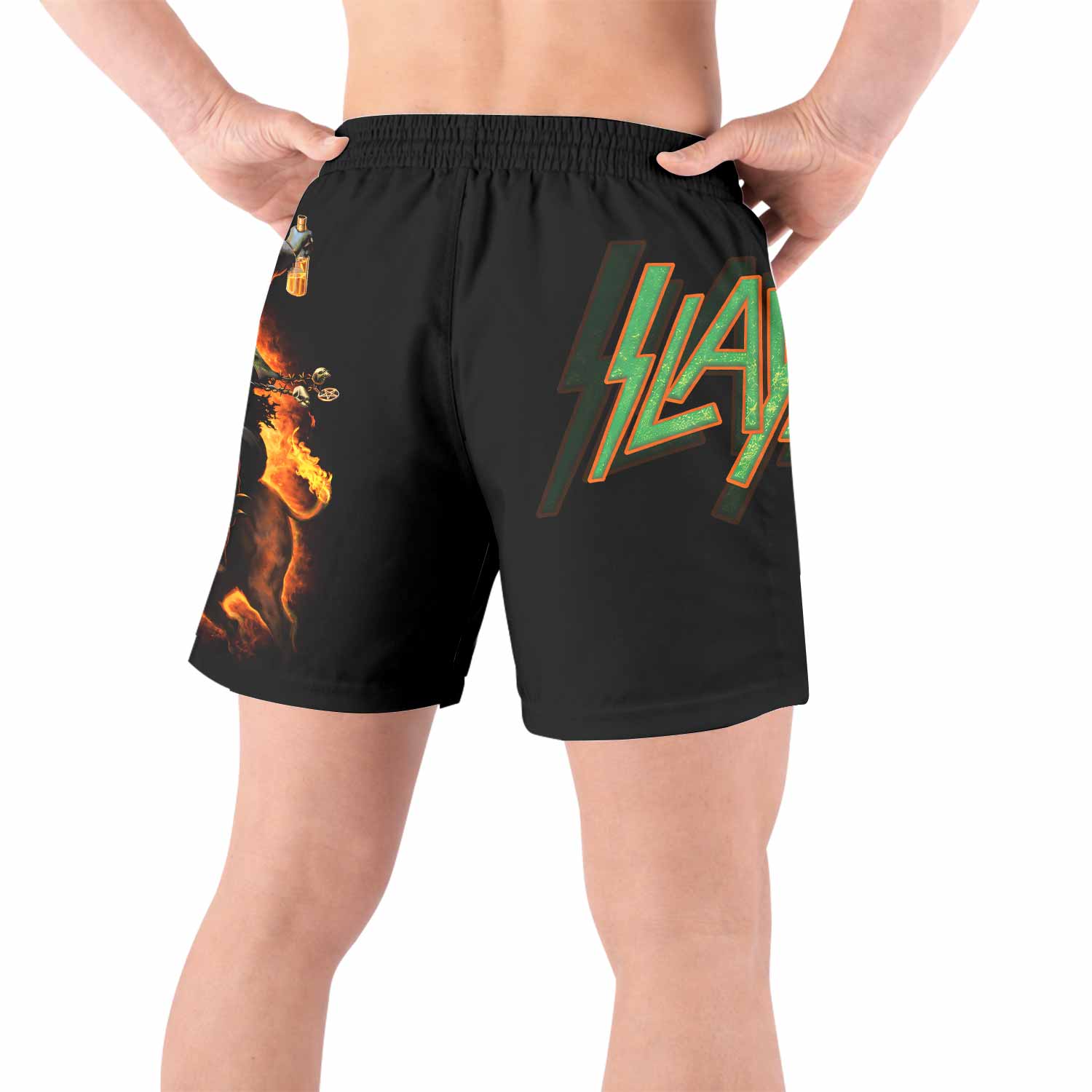 Slayer Hellfire Demon Grappling Shorts - back view lifestyle