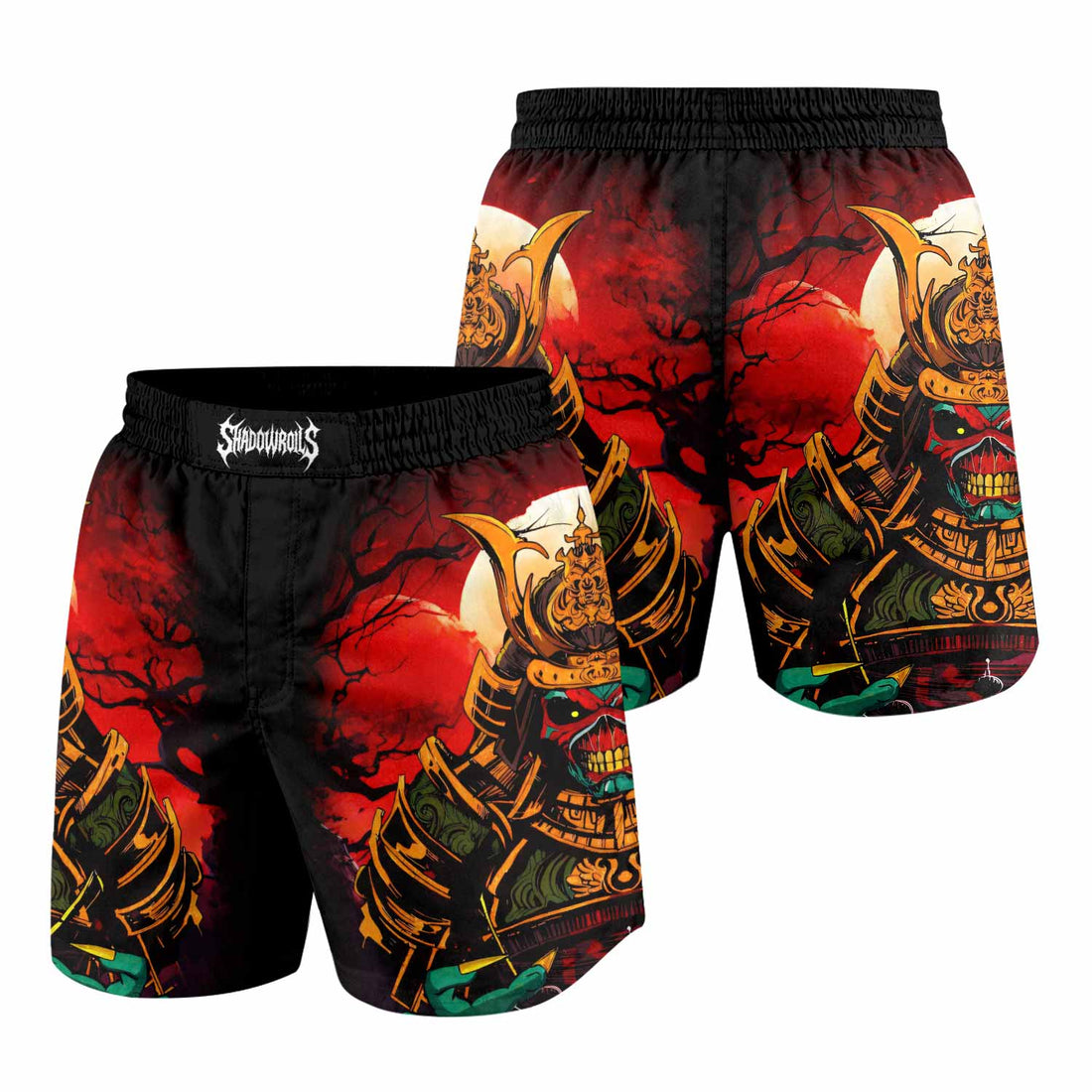Iron Maiden Samurai Jiu-Jitsu Grappling Shorts - front and back view
