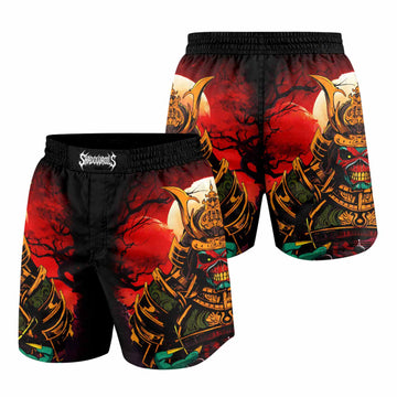 Iron Maiden Samurai Jiu-Jitsu Grappling Shorts - front and back view
