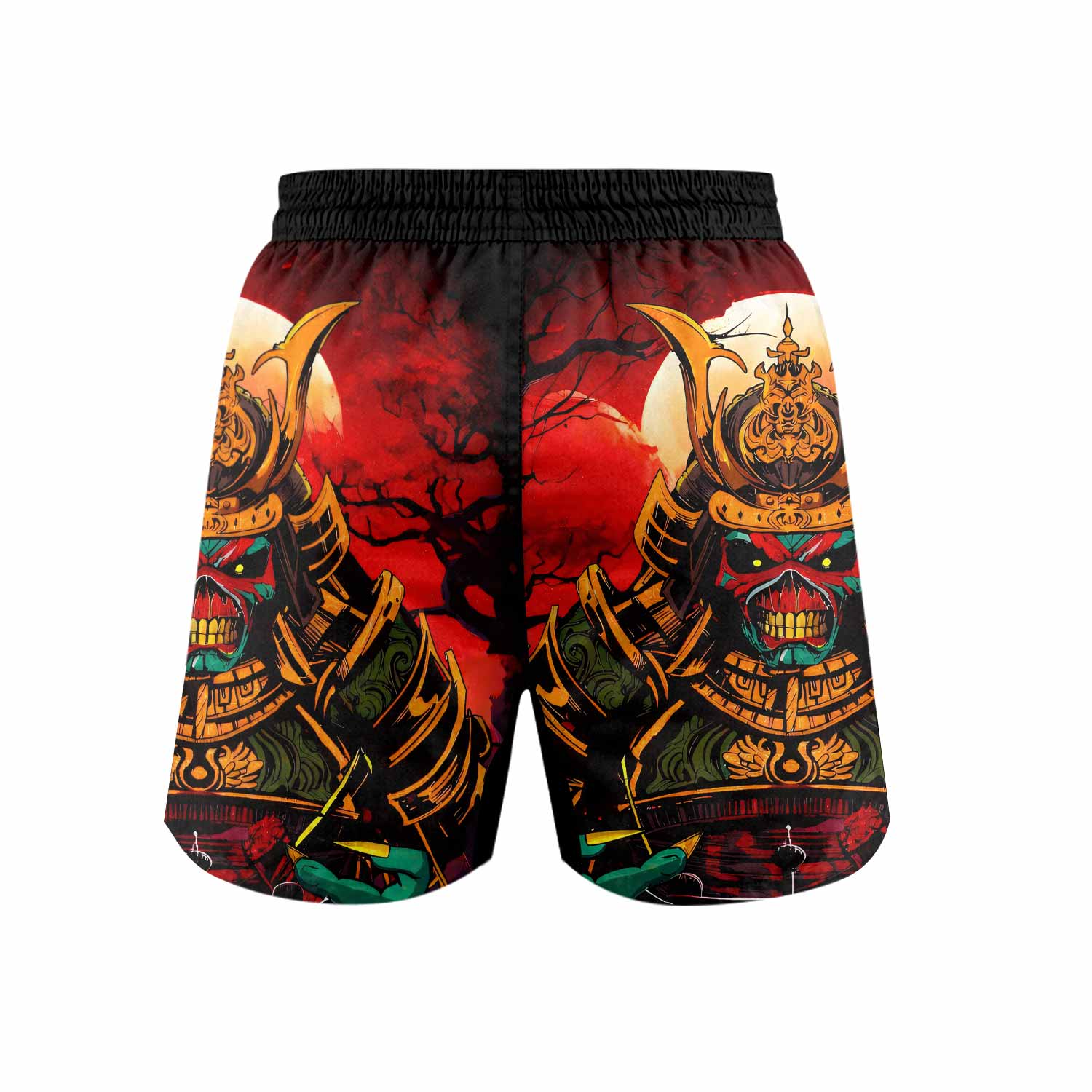 Iron Maiden Samurai Jiu-Jitsu Grappling Shorts - back view mockup