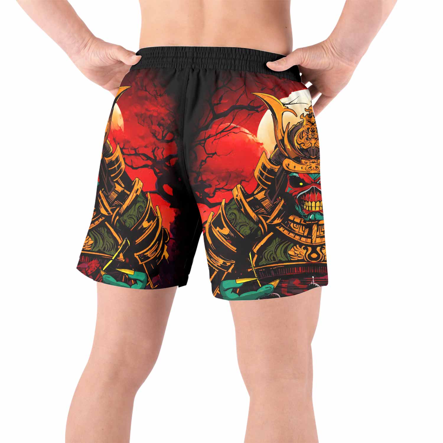 Iron Maiden Samurai Jiu-Jitsu Grappling Shorts - back view lifestyle