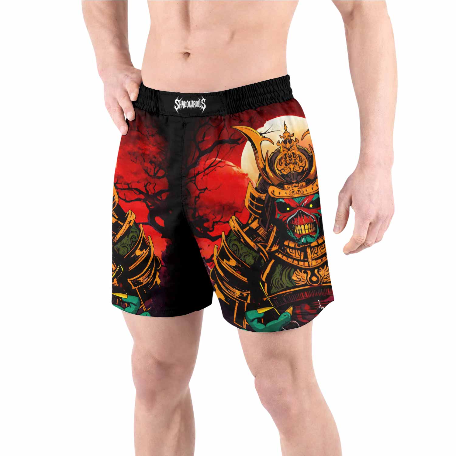 Iron Maiden Samurai Jiu-Jitsu Grappling Shorts - front view lifestyle