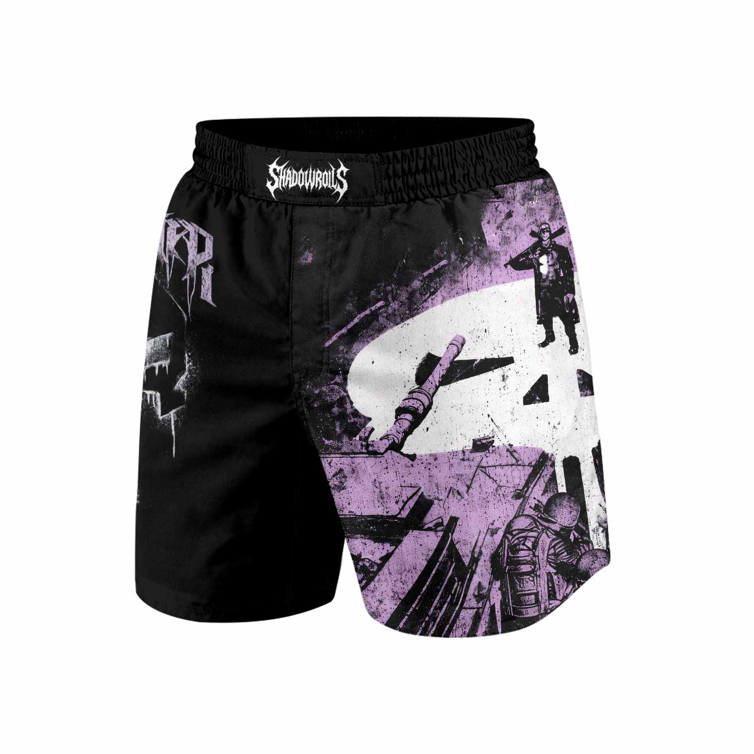 Punisher Final Verdict Grappling Shorts - front view mockup