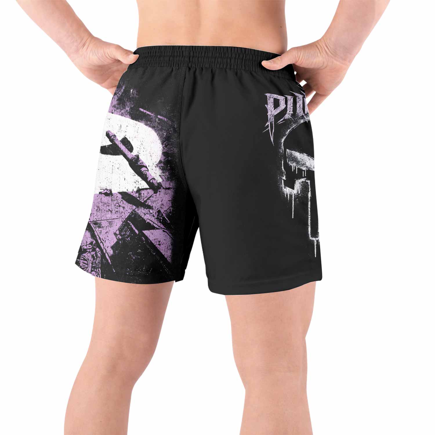 Punisher Final Verdict Grappling Shorts - back view lifestyle
