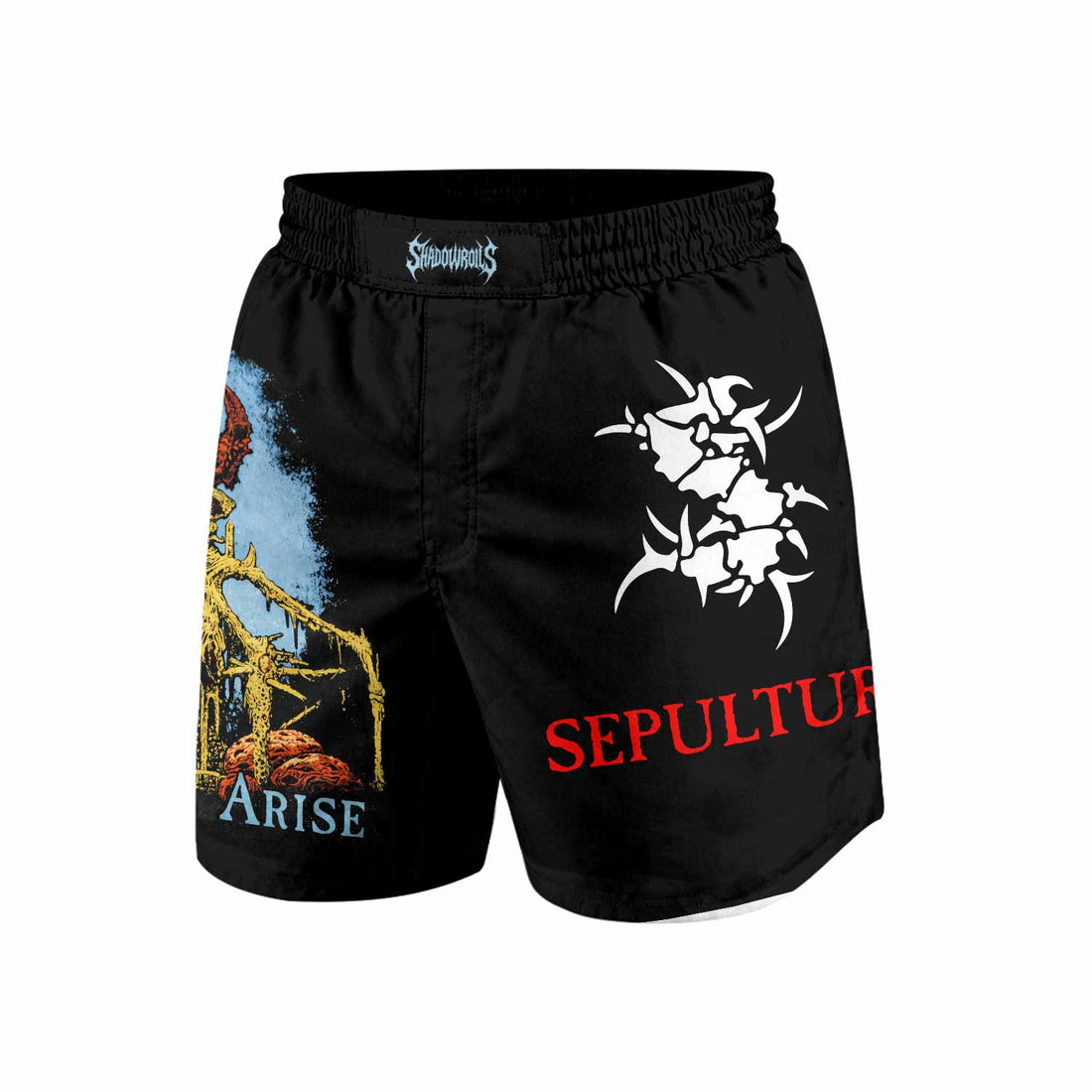 Sepultura Arise Grappling Shorts - front and back view