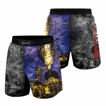 Sepultura Chaos A.D Grappling Shorts - front and back view