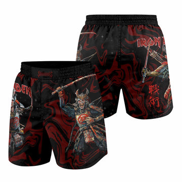 Iron Maiden Senjutsu Samurai Eddie Grappling Shorts - front and back view