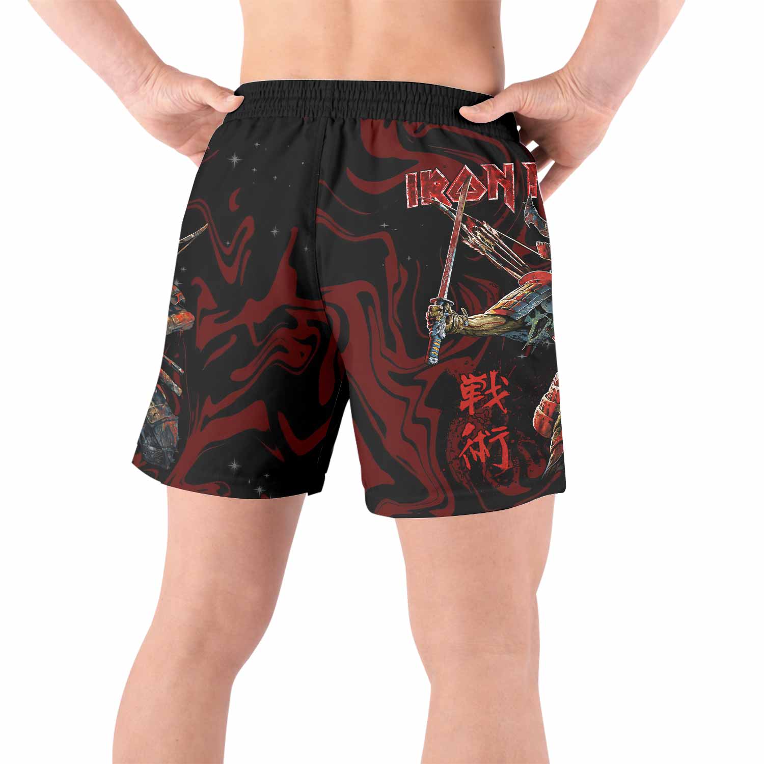 Iron Maiden Senjutsu Samurai Eddie Grappling Shorts - back view lifestyle