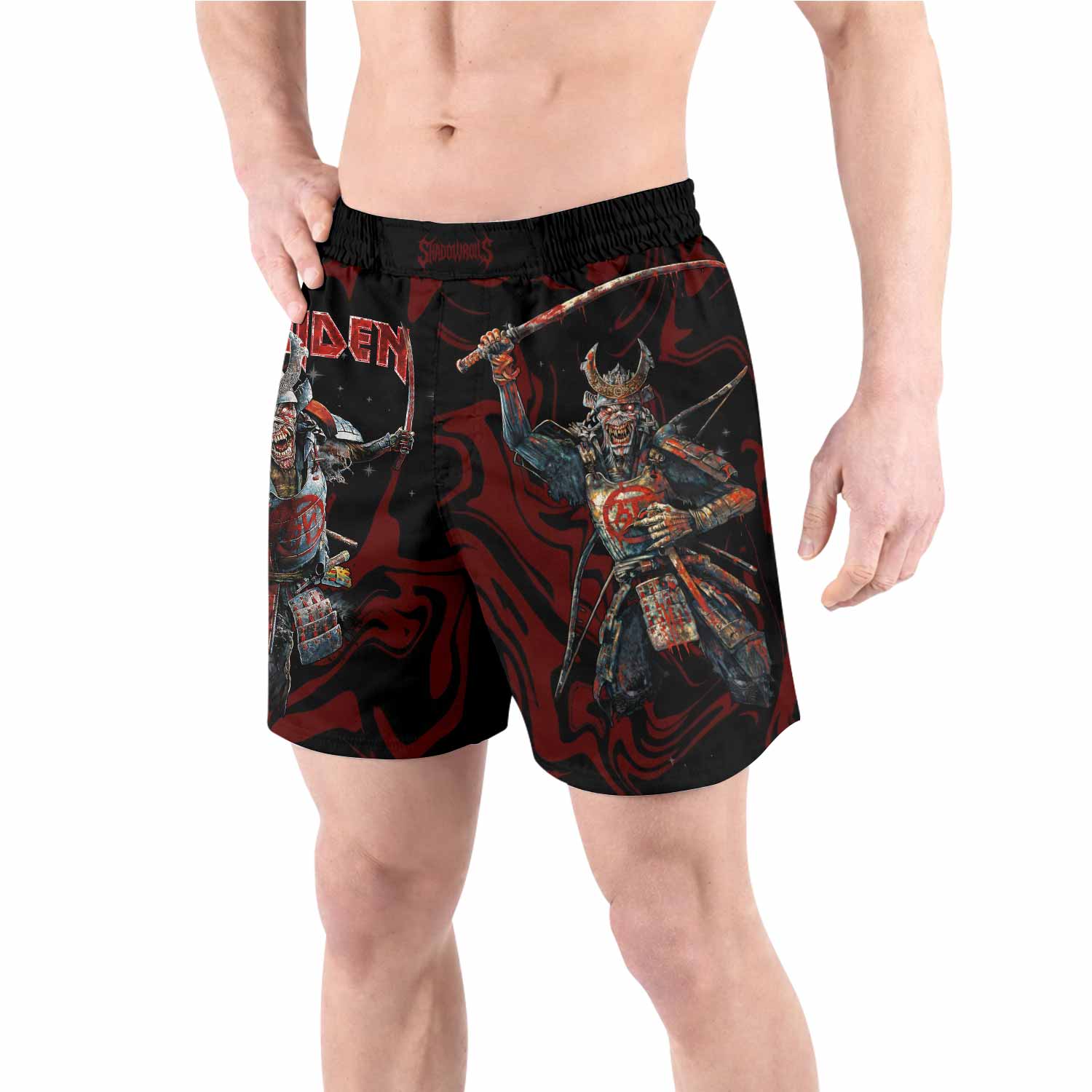 Iron Maiden Senjutsu Samurai Eddie Grappling Shorts - front view lifestyle