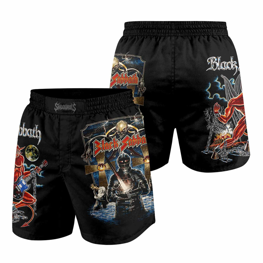 Black Sabbath Live Evil Grappling Shorts - front and back view