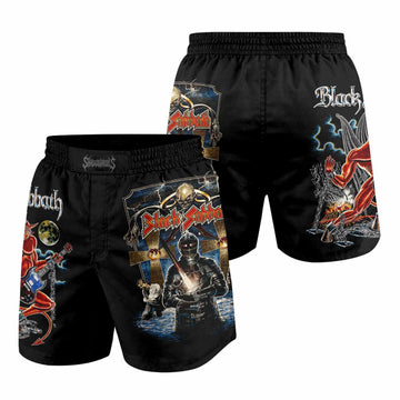 Black Sabbath Live Evil Grappling Shorts - front and back view
