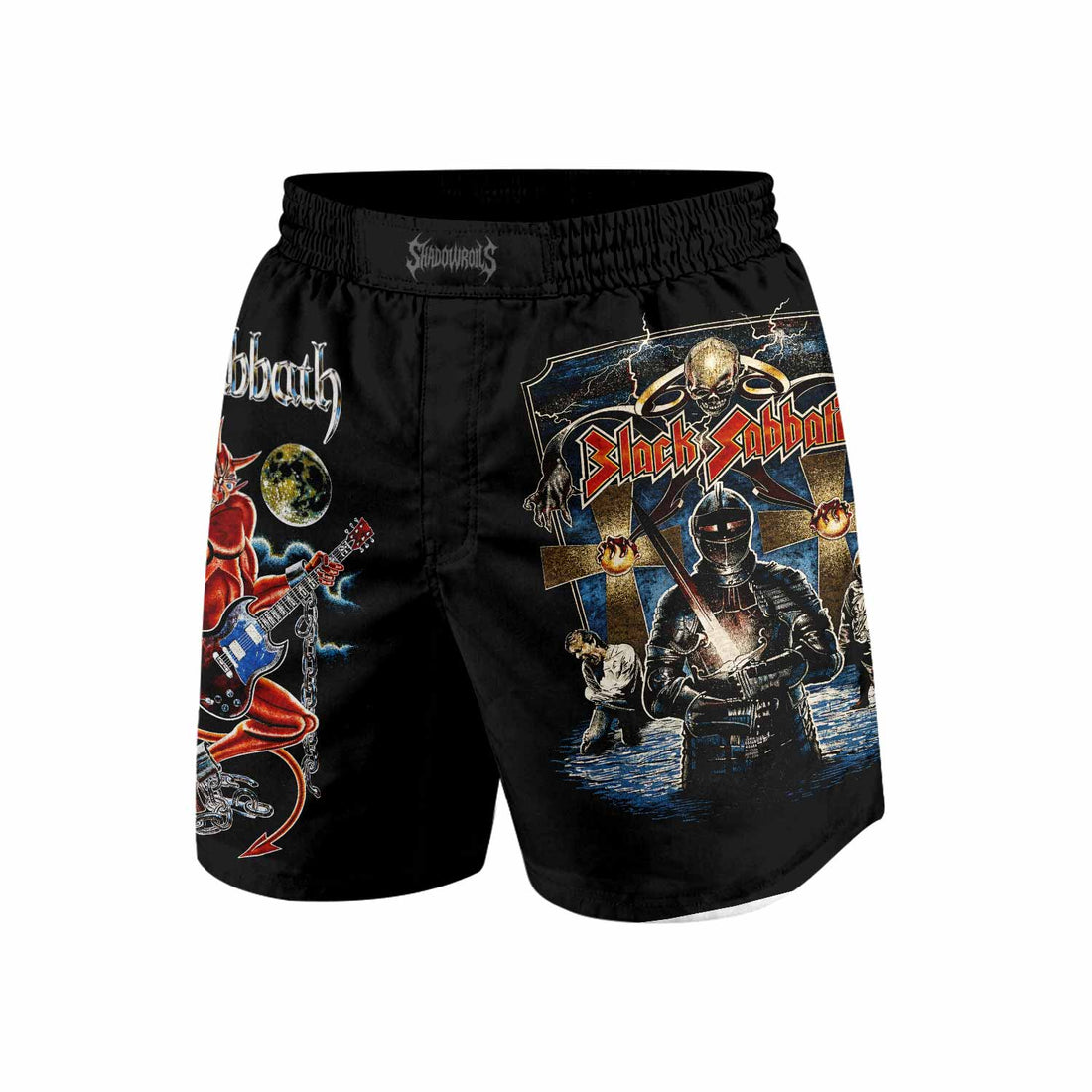 Black Sabbath Live Evil Grappling Shorts - front and back view