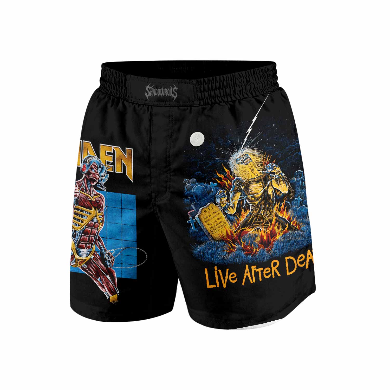 Iron Maiden Live After Death Grappling Shorts - front view mockup