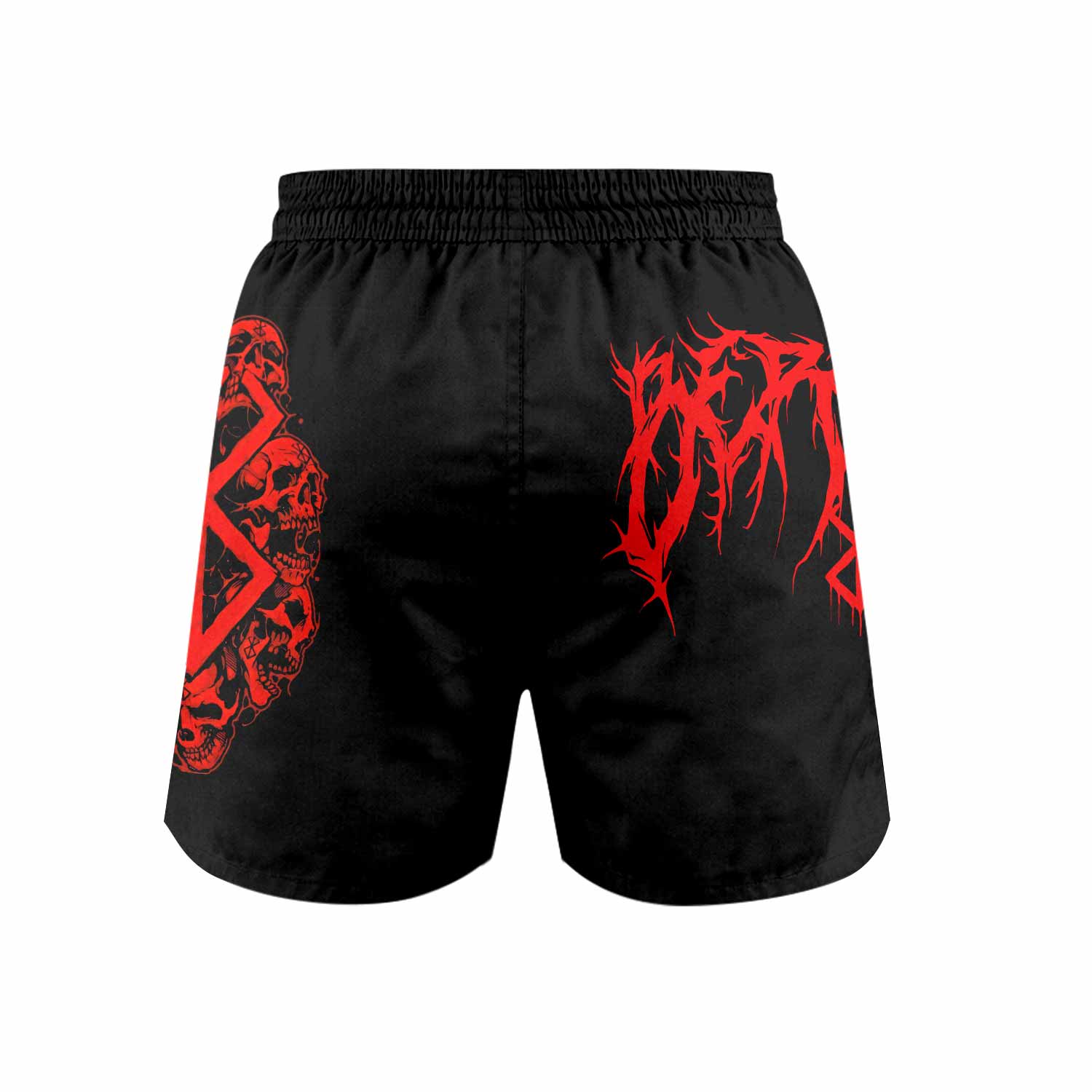 Berserk Metal Skull Knight Grappling Shorts - back view mockup