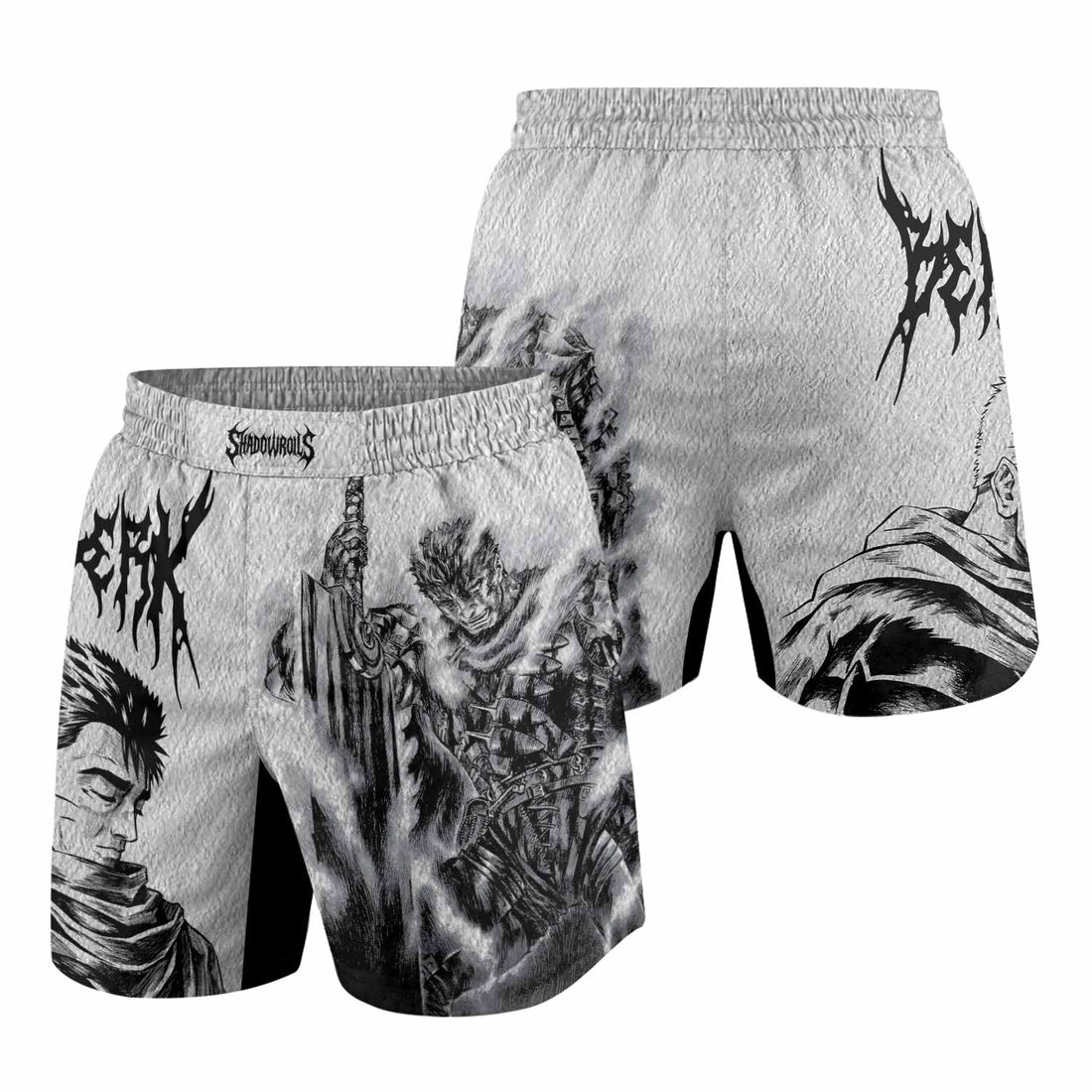 Berserk Metal Guts Grappling Shorts - front and back view