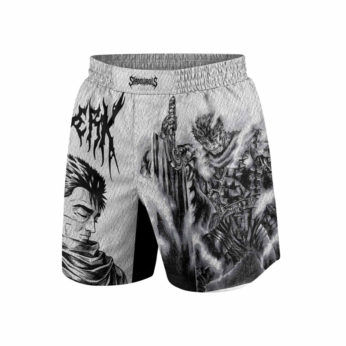 Berserk Metal Guts Grappling Shorts - front and back view