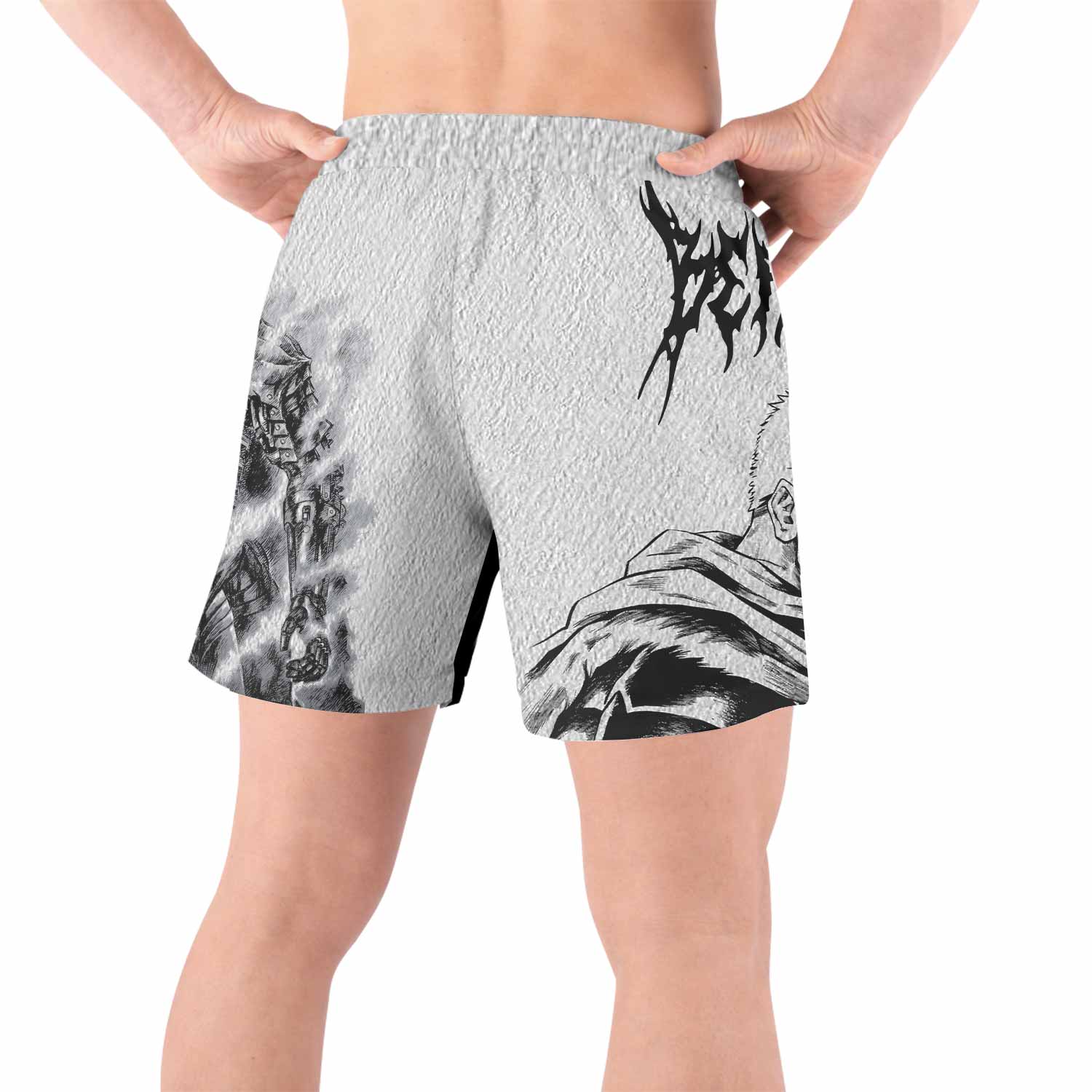 Berserk Metal Guts Grappling Shorts - back view lifestyle