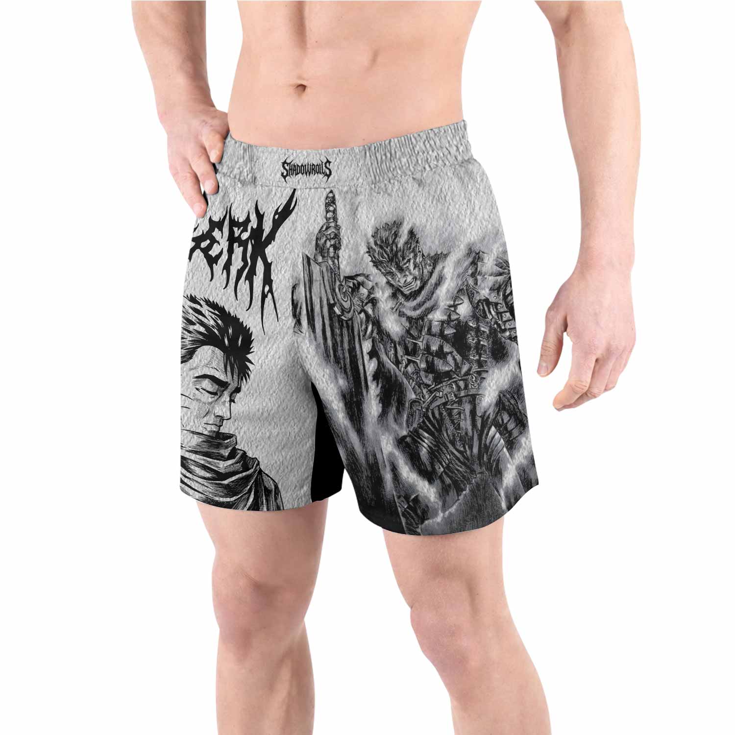 Berserk Metal Guts Grappling Shorts - front view lifestyle