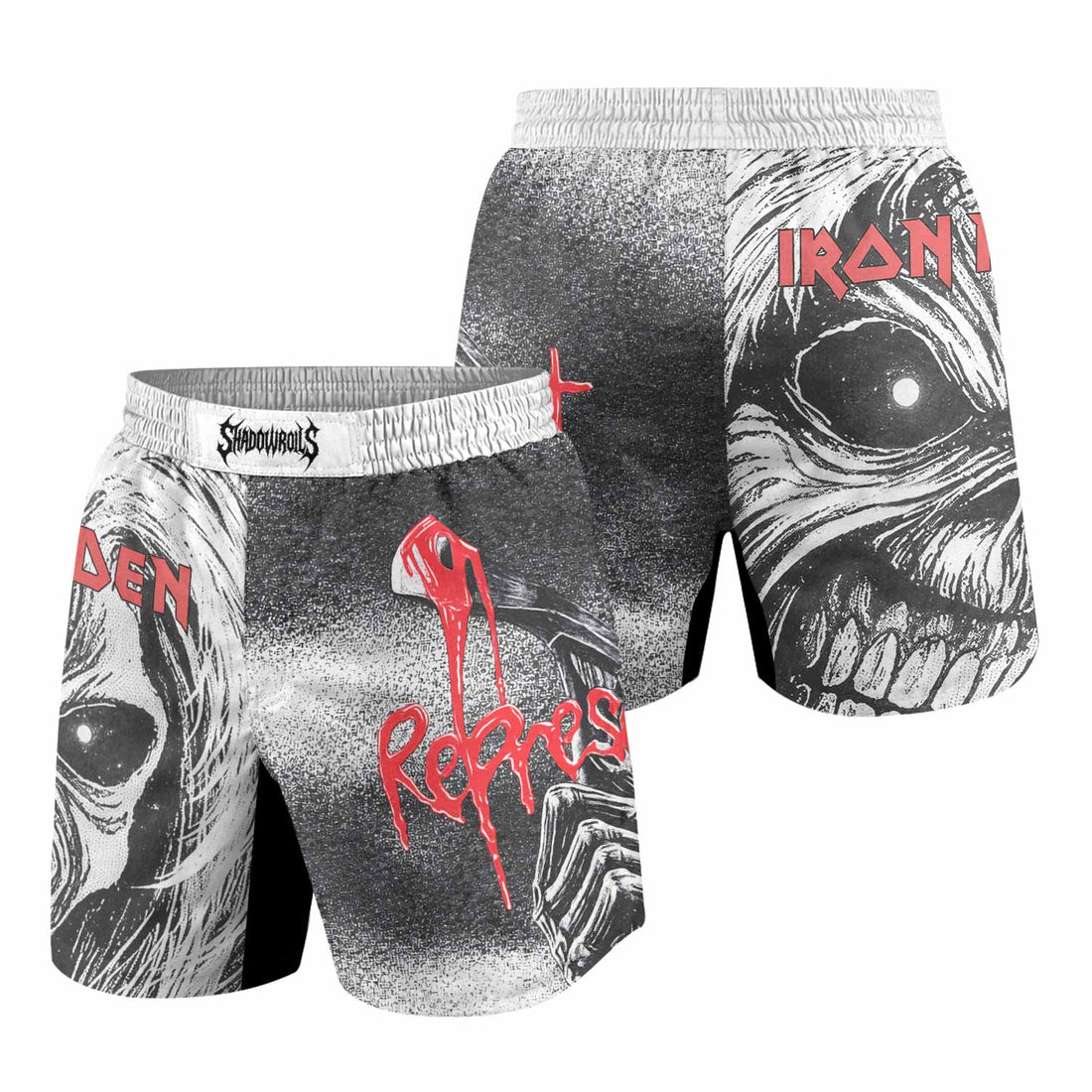 Iron Maiden Killers Grappling Shorts - front and back view